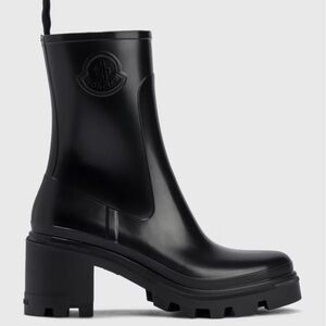 Moncler Loftgrip Rain Boots with heel black